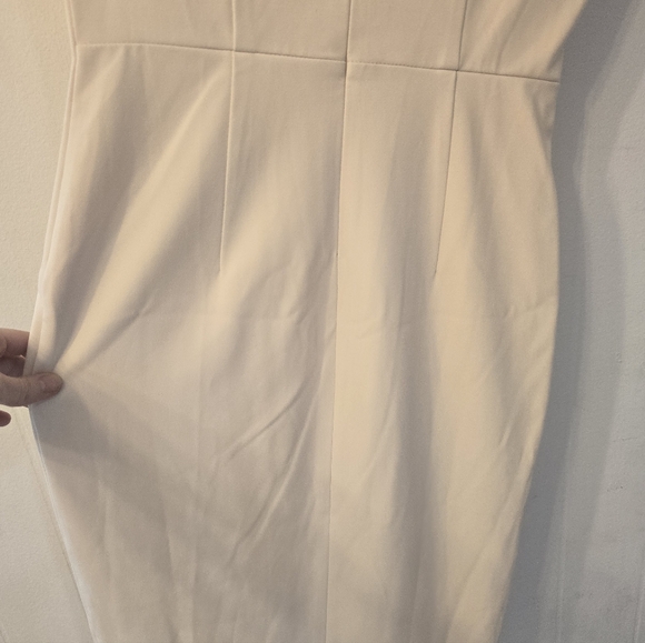 Buttery Yellow Structured Sheath Dress | Elegant Draped Detail - Picture 15 of 15